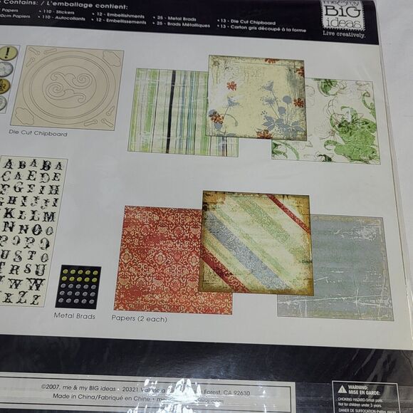 Me & My Big Ideas MAMBI Scrapbook Kit Stickers Letters Brads Cardstock SPK-01 - Picture 5 of 6